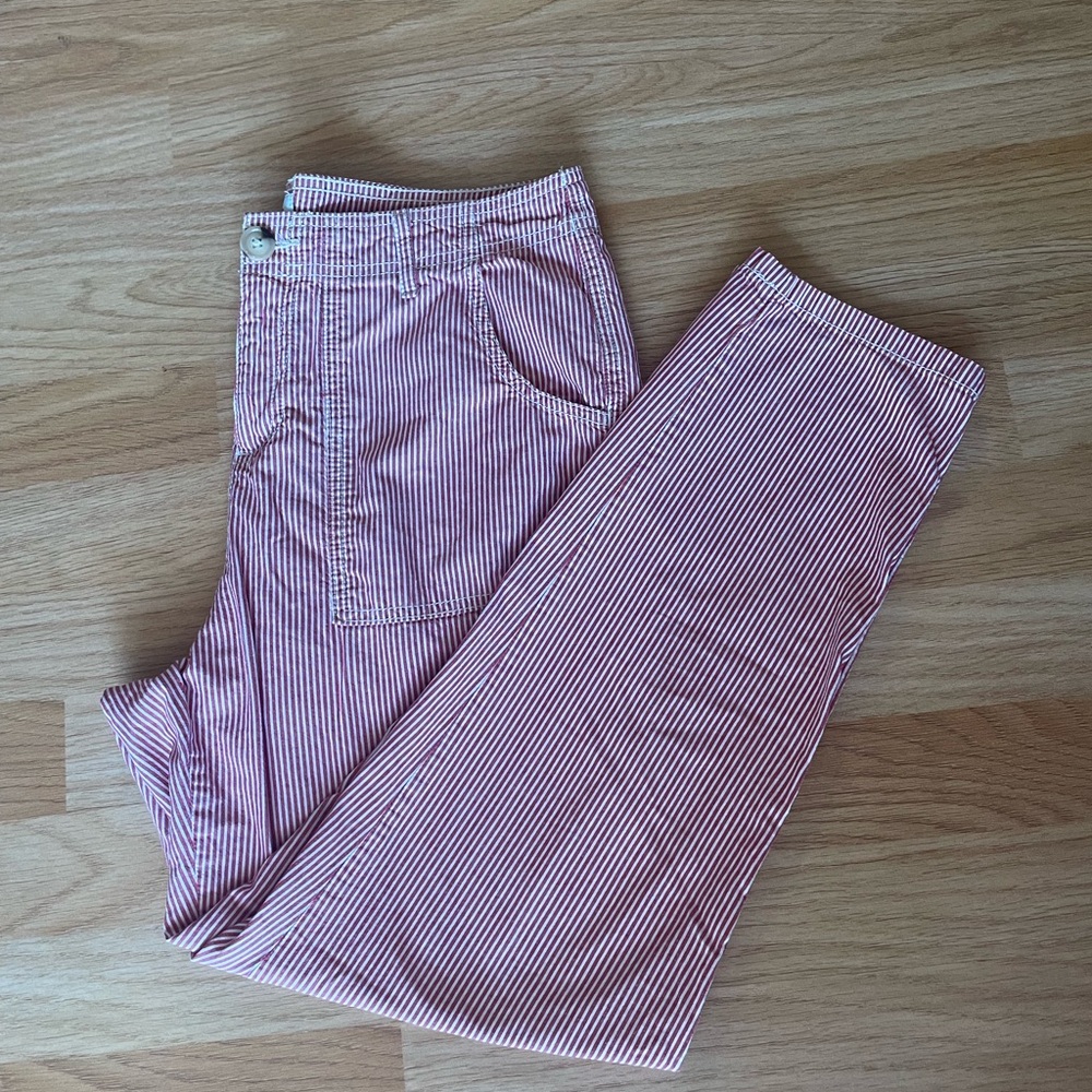Liz Claiborne Red Striped Cotton Pants